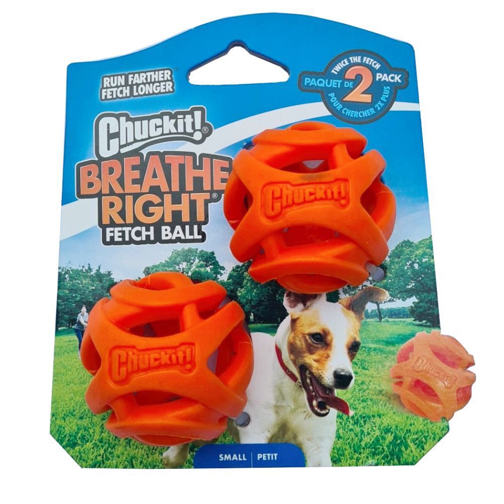 Chuckit! Breathe Right Air Fetch Dog Ball (Small, 2 Pack)