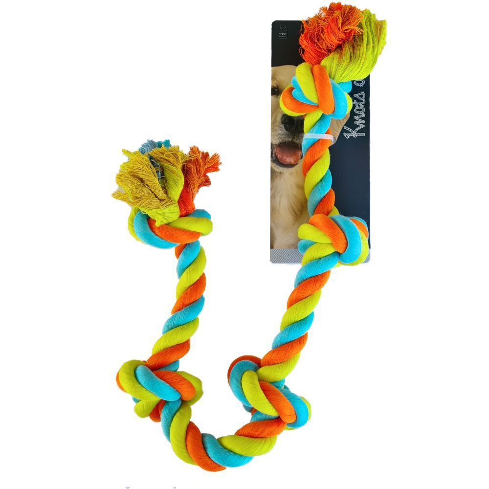 Knots of Fun Jumbo Rope Tug with 5 Knots 85cm Dog Rope Toy image