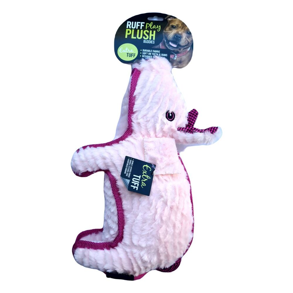 Ruff Play Plush Tough Plush Pig Dog Toy (Large) image