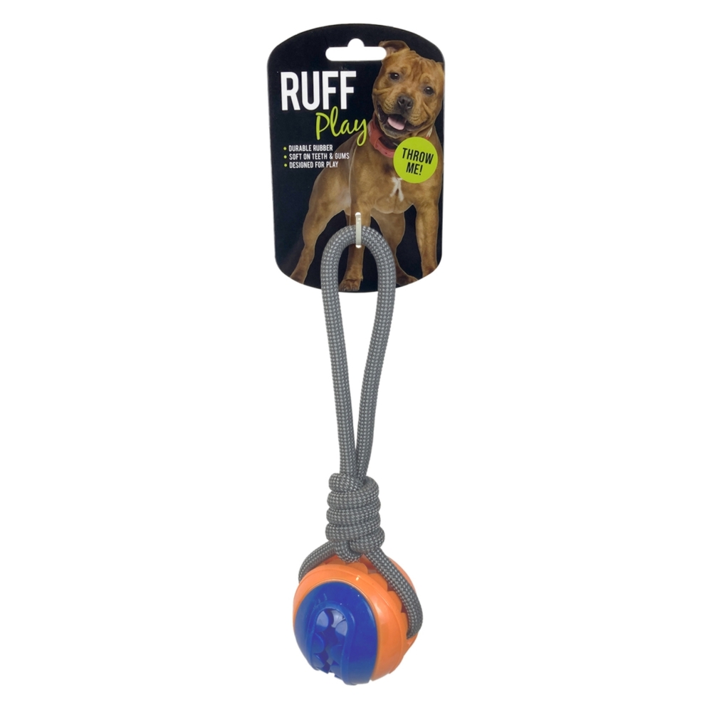 Ruff Play Oddball with Tug Rope Dog Toy image