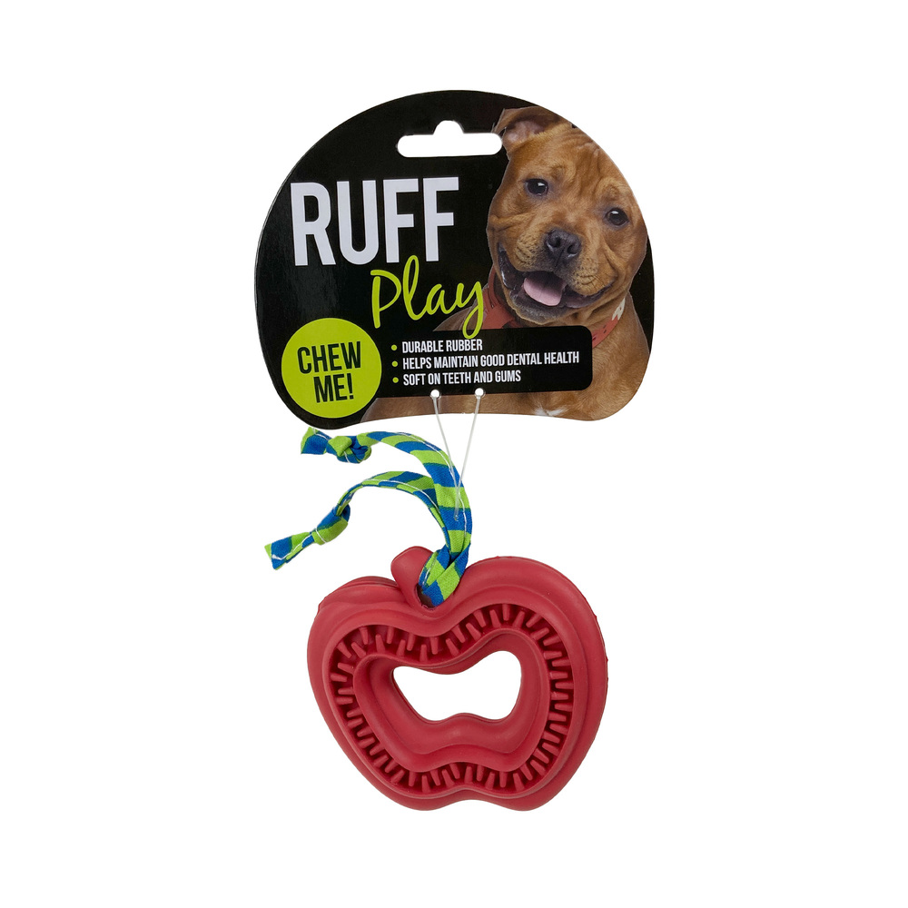 Ruff Play Rubber Dental Apple Dog Toy image