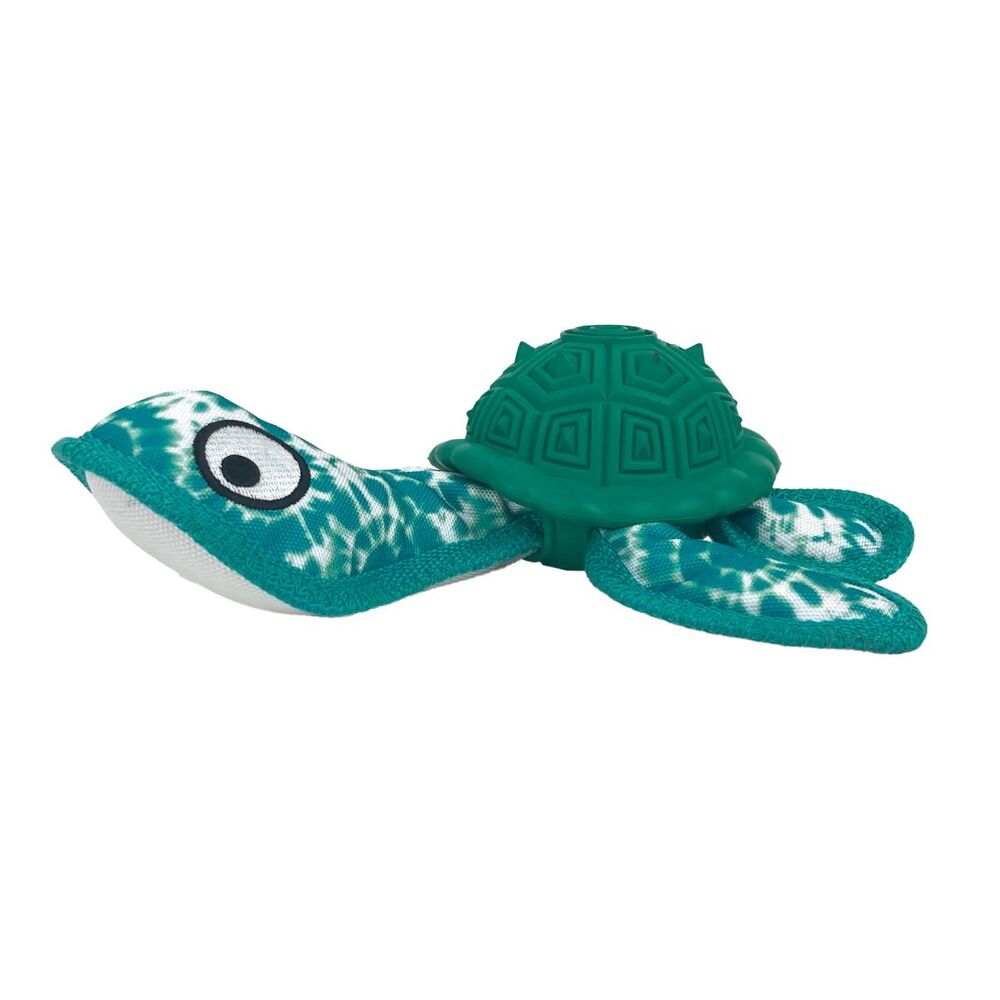 Ruff Play Plush Tuff Turtle with Rubber Shell Dog Toy image