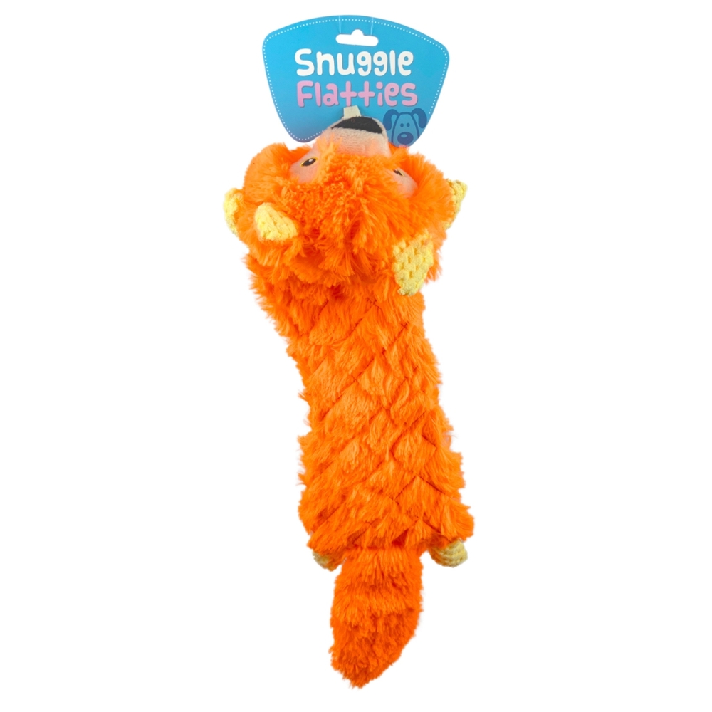 Snuggle Flatties Orange Squirrel Dog Toy image