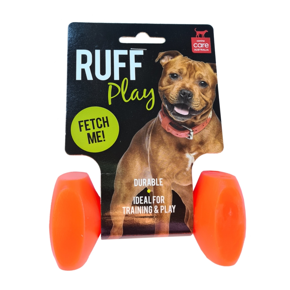 Ruff Play Training Dumbbell Dog Toy Orange S, M, L image