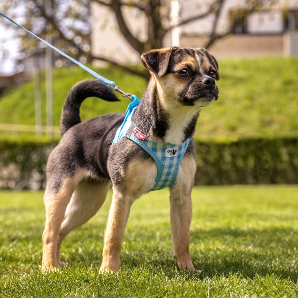 Curli Vest Harness & Lead Set for Puppy & Small Dogs Sky Blue-Caro image