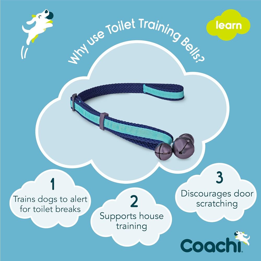Coachi Toilet Training Bells Blue Dog Toy image
