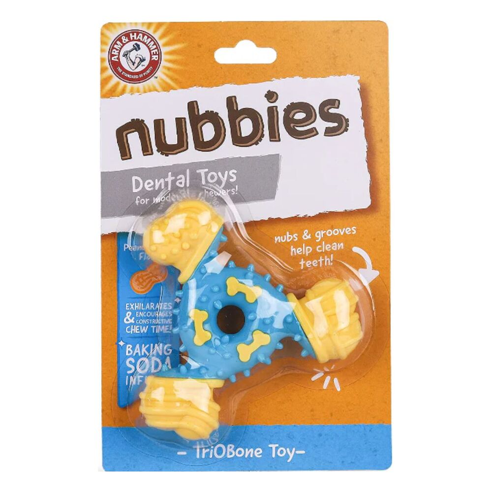 Arm & Hammer Nubbies TriObone Dental Dog Toy, Peanut Butter Flavour image