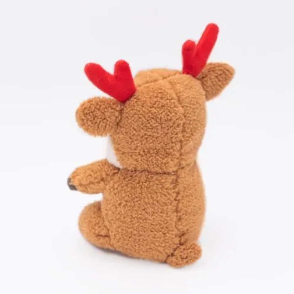 Zippy Paws Christmas Cheeky Chumz Reindeer Plush Dog Toy image