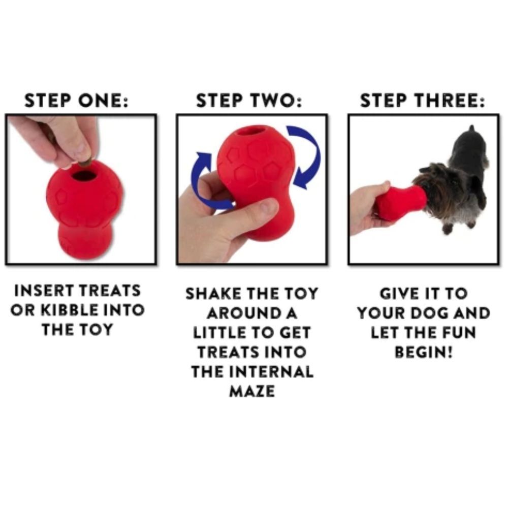 JW Tumble Teez Treat Dispensing Dog Toy: S, M, L - Petmate