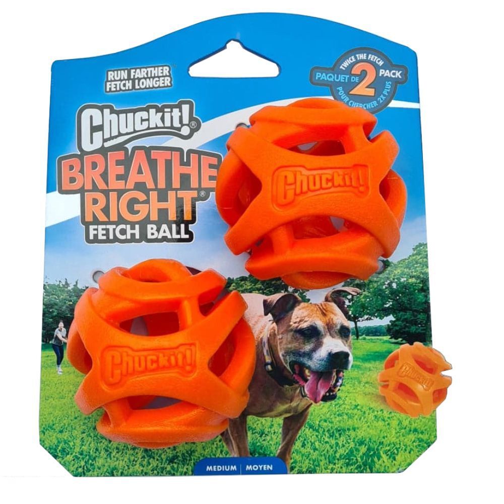 Chuckit! Breathe Right Air Fetch Dog Ball (Medium, 2 Pack)