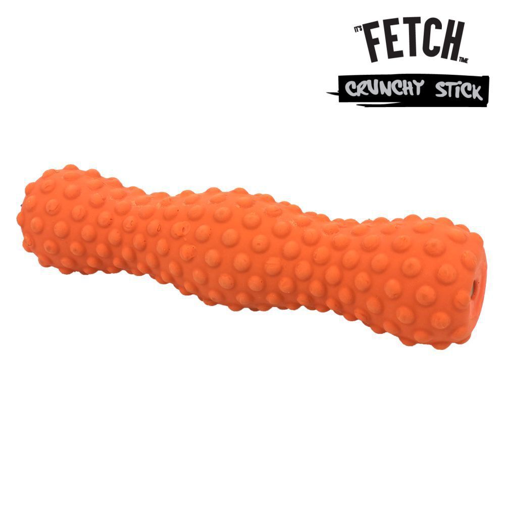 Fetch Crunchy Latex Stick Large Orange Dog Toy