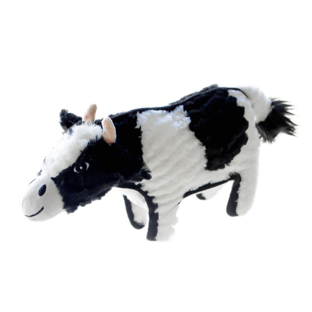 Ruff Play Plush Tough Plush Cow Dog Toy