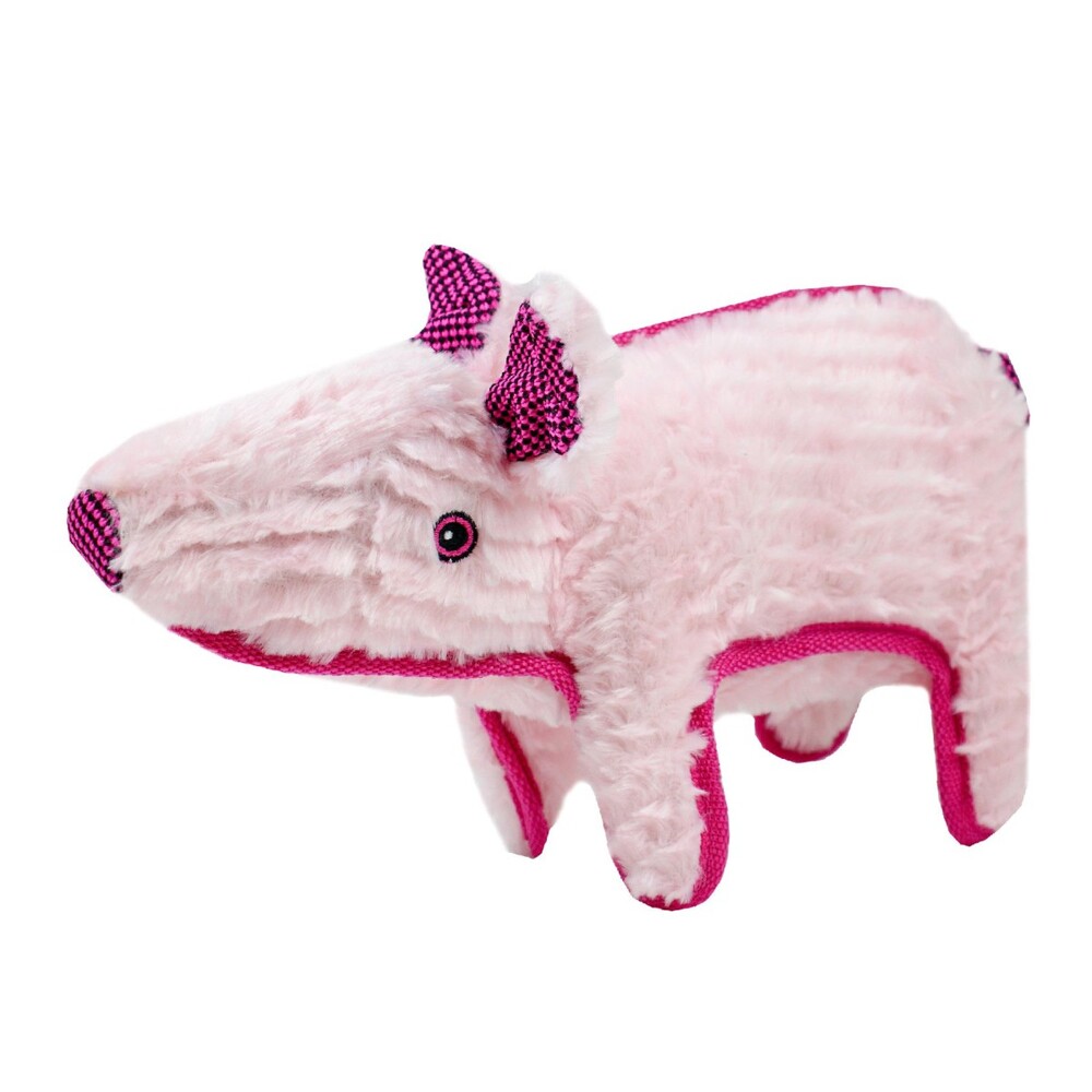 Ruff Play Plush Tough Plush Pig Dog Toy (Large)