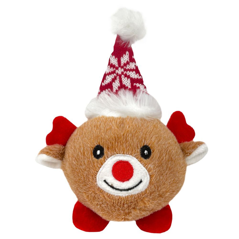 santa dog toy ball