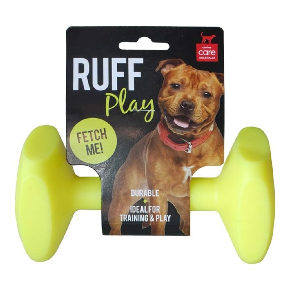 Ruff Play Training Dumbbell Dog Toy Yellow (Medium)