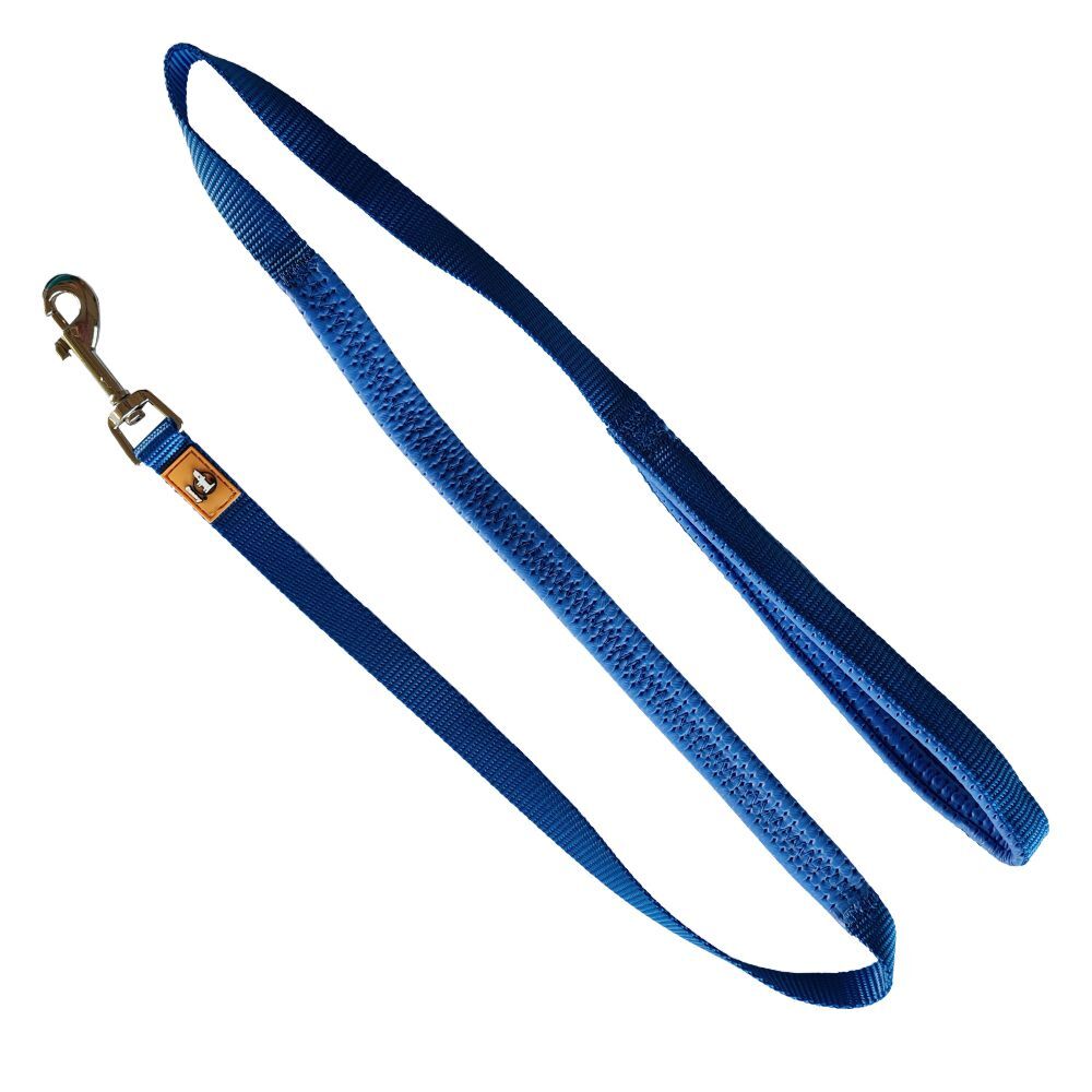 Canny Padded Handle Dog Lead 120cm Blue (Small/Medium 15mm)