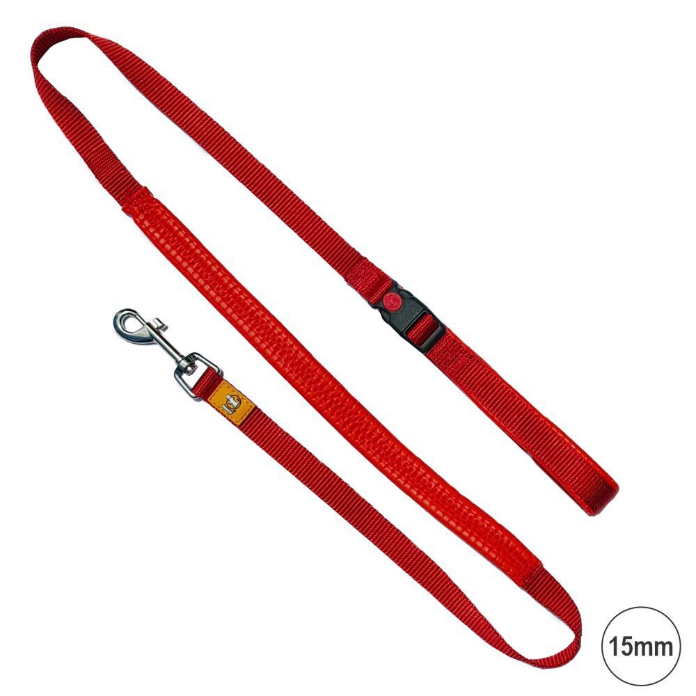 Canny CONNECT Padded Handle Dog Lead 120cm Red (Small/Medium 15mm)