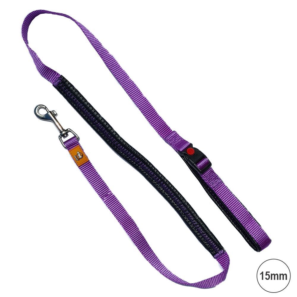 Canny CONNECT Padded Handle Dog Lead 120cm Purple (Small/Medium 15mm)