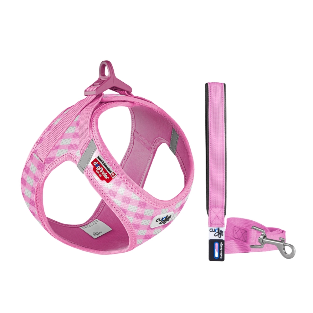 Curli Vest Harness & Lead Set for Puppy & Small Dogs Pink-Caro