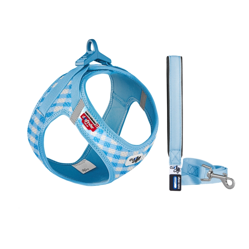 Curli Vest Harness & Lead Set for Puppy & Small Dogs Sky Blue-Caro