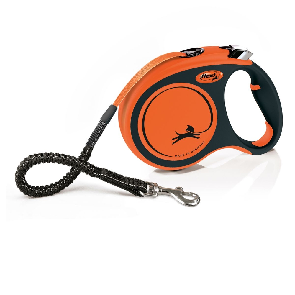 Flexi Xtreme Retractable Tape Leash Black-Orange 5m S, M, L