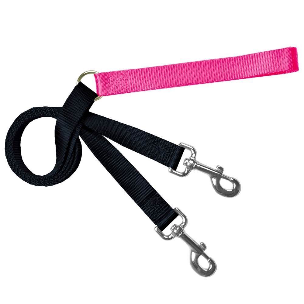 Freedom Training Dog Lead Black with Hot Pink Handle