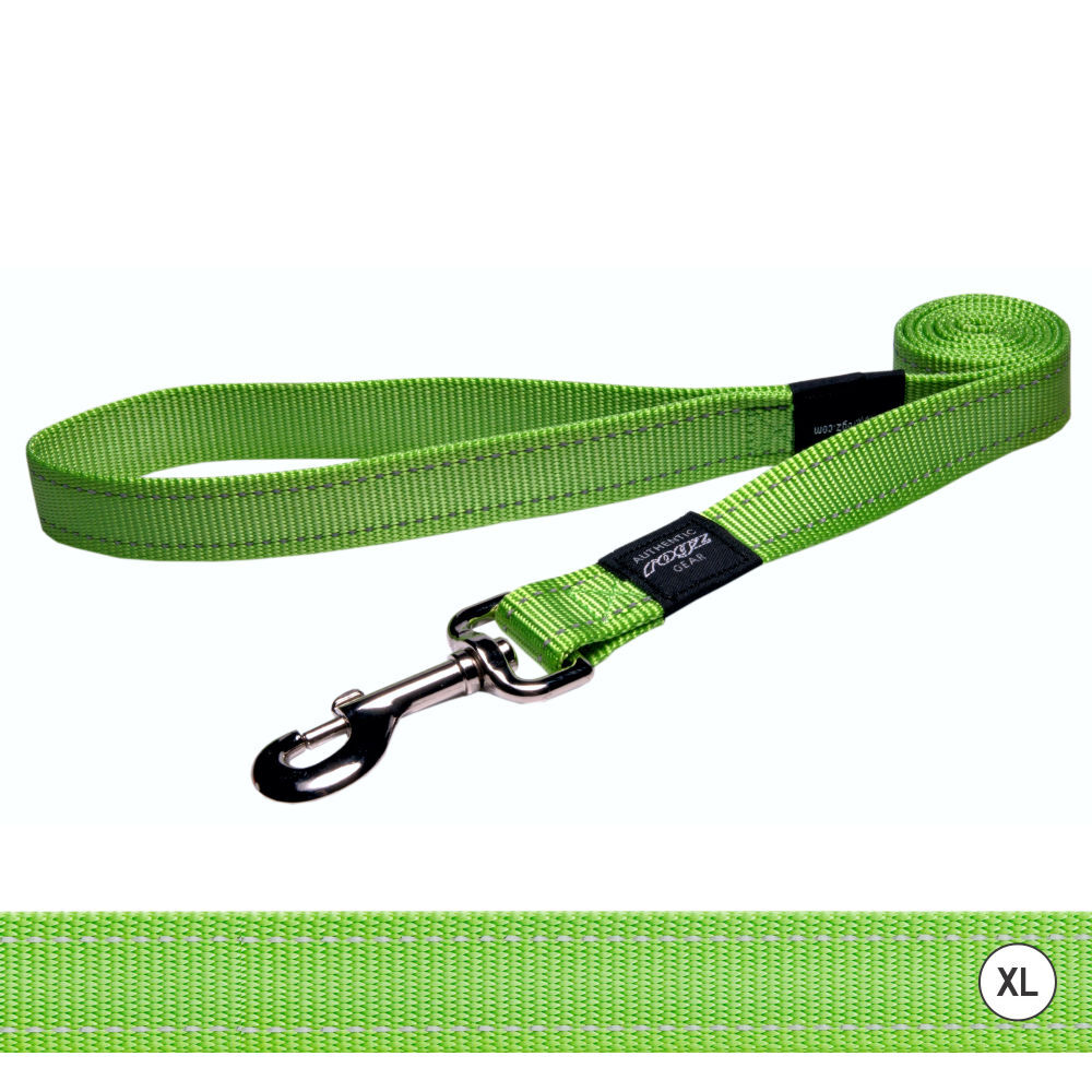 Rogz Classic Reflective Dog Lead, Lime (XLarge) OLD STYLE