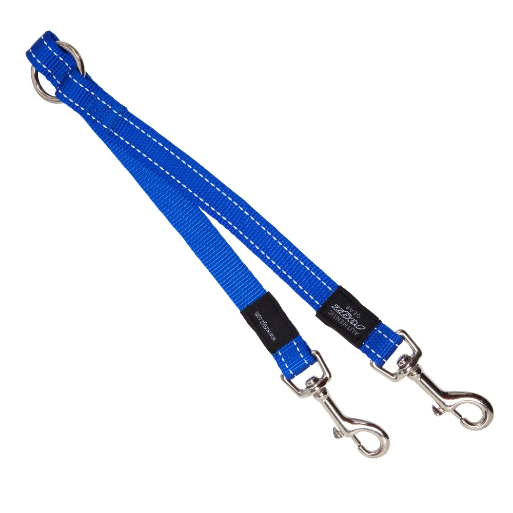 Rogz Double Split Lead Reflective Blue (Large)