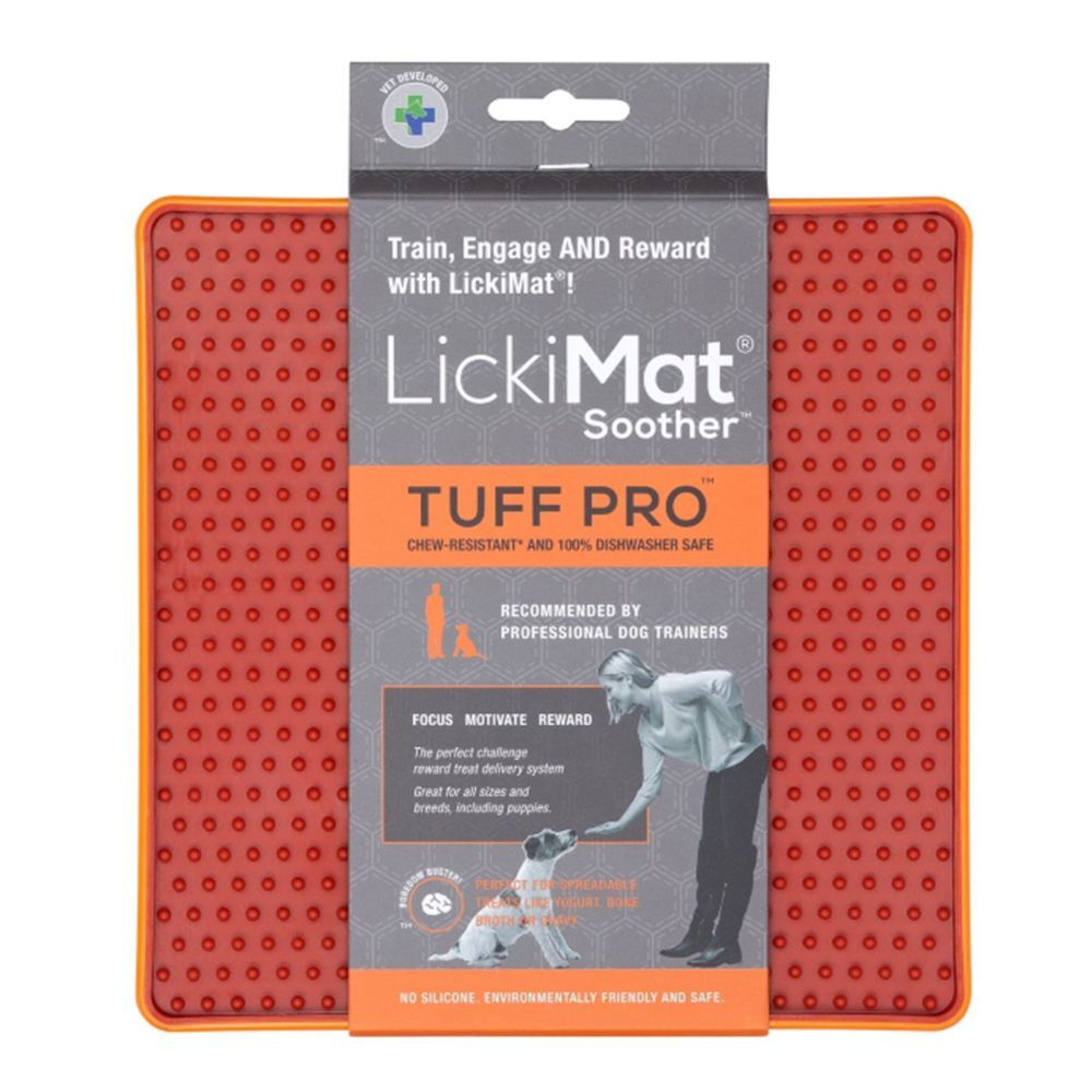 LickiMat Tuff Pro Soother for Cats & Dogs (Orange)