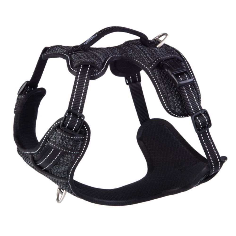 ROGZ Explore Padded Dog Harness, Black Reflective S, M, L, XL