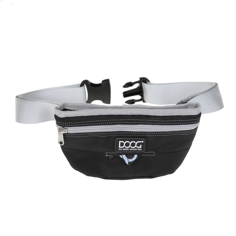 DOOG Treat Pouch with Hinge Closure Black and Grey Large 